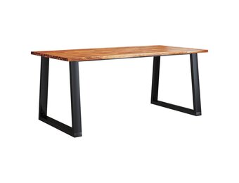 vidaXL Eettafel met natuurlijke rand 180x90x75 cm massief acaciahout
