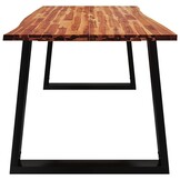 vidaXL Eettafel met natuurlijke rand 180x90x75 cm massief acaciahout