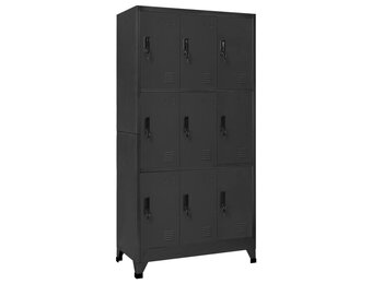 vidaXL Lockerkast 90x45x180 cm staal antracietkleurig
