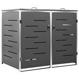 vidaXL Containerberging dubbel 138x77,5x112,5 cm roestvrij staal