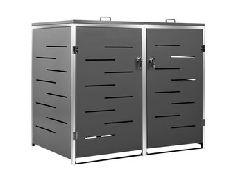 vidaXL Containerberging dubbel 138x77,5x112,5 cm roestvrij staal