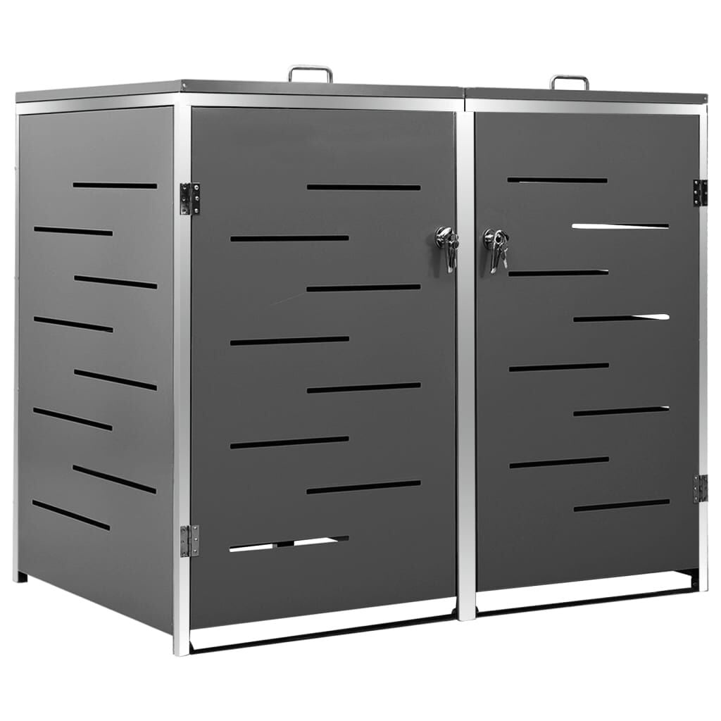 vidaXL Containerberging dubbel 138x77,5x112,5 cm roestvrij staal