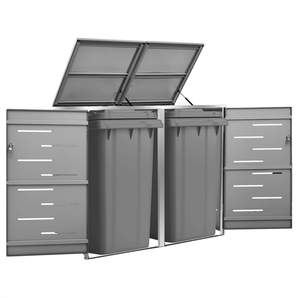 vidaXL Containerberging dubbel 138x77,5x112,5 cm roestvrij staal