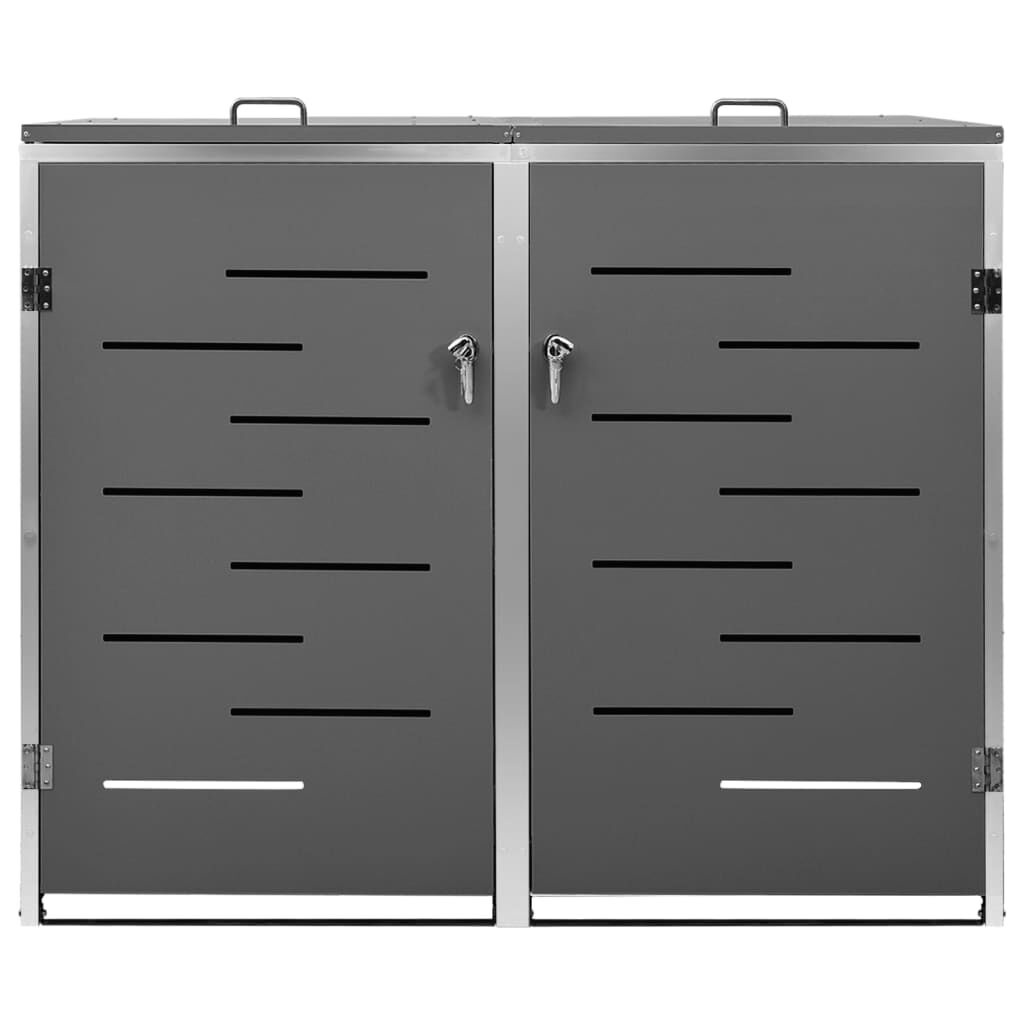 vidaXL Containerberging dubbel 138x77,5x112,5 cm roestvrij staal