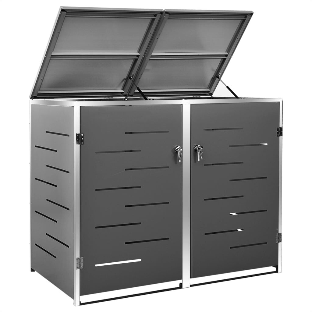 vidaXL Containerberging dubbel 138x77,5x112,5 cm roestvrij staal