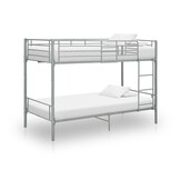 vidaXL Stapelbed metaal grijs 90x200 cm
