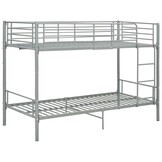 vidaXL Stapelbed metaal grijs 90x200 cm