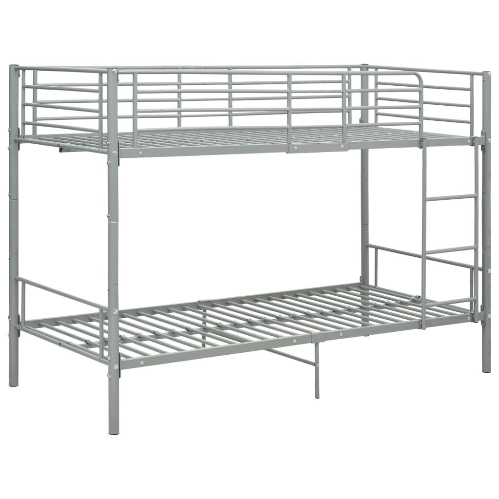 vidaXL Stapelbed metaal grijs 90x200 cm
