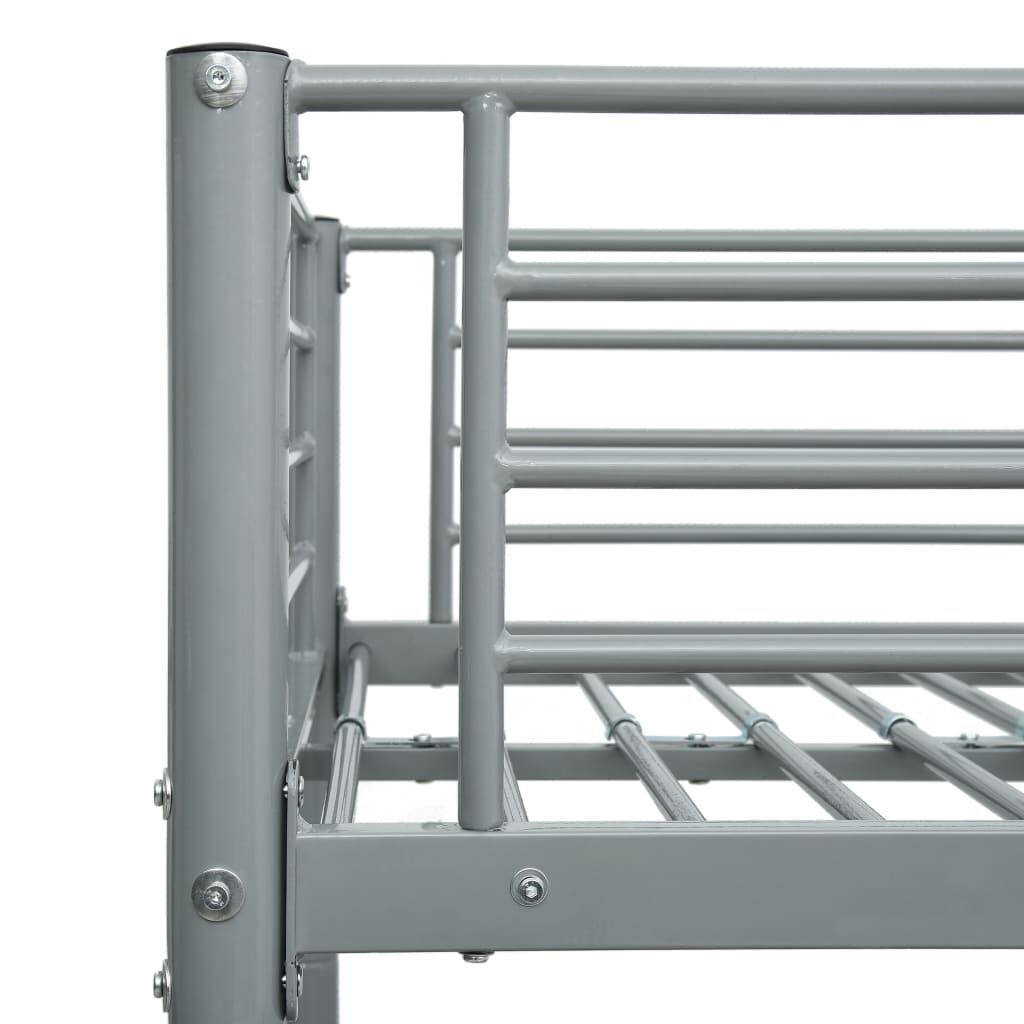 vidaXL Stapelbed metaal grijs 90x200 cm