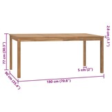 vidaXL Tuintafel 180x90x77 cm massief teakhout