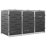 vidaXL Containerberging driedubbel 207x77,5x112,5 cm roestvrij staal