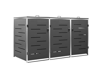 vidaXL Containerberging driedubbel 207x77,5x112,5 cm roestvrij staal