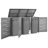 vidaXL Containerberging driedubbel 207x77,5x112,5 cm roestvrij staal