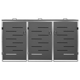 vidaXL Containerberging driedubbel 207x77,5x112,5 cm roestvrij staal