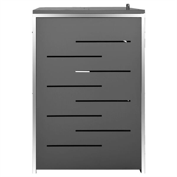 vidaXL Containerberging driedubbel 207x77,5x112,5 cm roestvrij staal