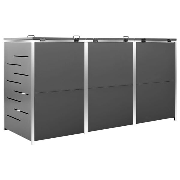 vidaXL Containerberging driedubbel 207x77,5x112,5 cm roestvrij staal