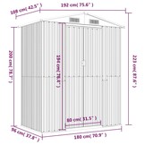 vidaXL Tuinschuur 192x108x223 cm gegalvaniseerd staal antracietkleurig