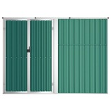vidaXL Tuinschuur 225x89x161 cm gegalvaniseerd staal groen