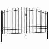 vidaXL Hekpoort dubbele deur met speren bovenkant 400x248 cm