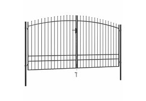Dubbele Hekpoort Staal Zwart 400x248 cm - 35% Korting