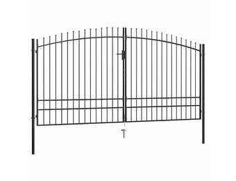 vidaXL Hekpoort dubbele deur met speren bovenkant 400x248 cm