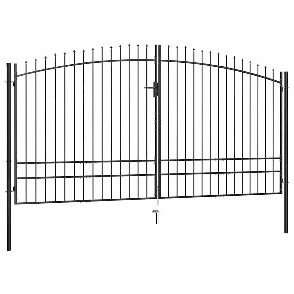 vidaXL Hekpoort dubbele deur met speren bovenkant 400x248 cm