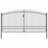 vidaXL Hekpoort dubbele deur met speren bovenkant 400x248 cm