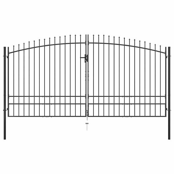 vidaXL Hekpoort dubbele deur met speren bovenkant 400x248 cm