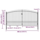 vidaXL Hekpoort dubbele deur met speren bovenkant 400x248 cm