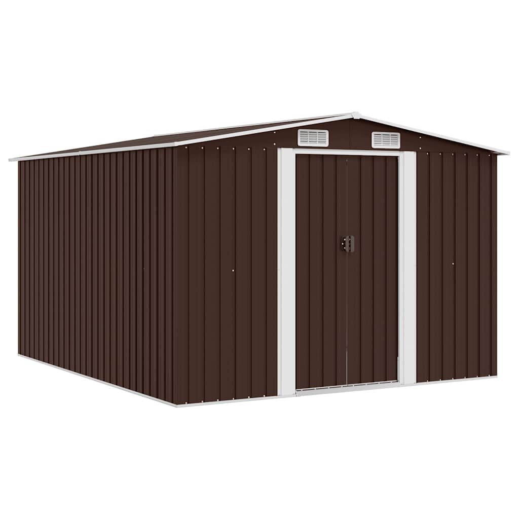 vidaXL Tuinschuur 257x298x178 cm metaal bruin