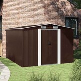 vidaXL Tuinschuur 257x298x178 cm metaal bruin