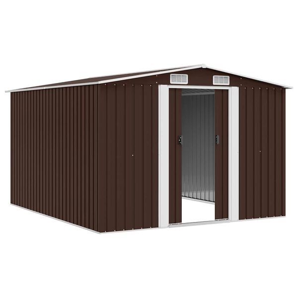 vidaXL Tuinschuur 257x298x178 cm metaal bruin