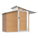 vidaXL Tuinschuur 270x130x208,5 cm gegalvaniseerd staal bruin