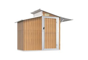 VidaXL Tuinschuur 270x130x208,5 cm Gegalvaniseerd Staal Bruin - 60% Korting!