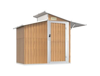 vidaXL Tuinschuur 270x130x208,5 cm gegalvaniseerd staal bruin