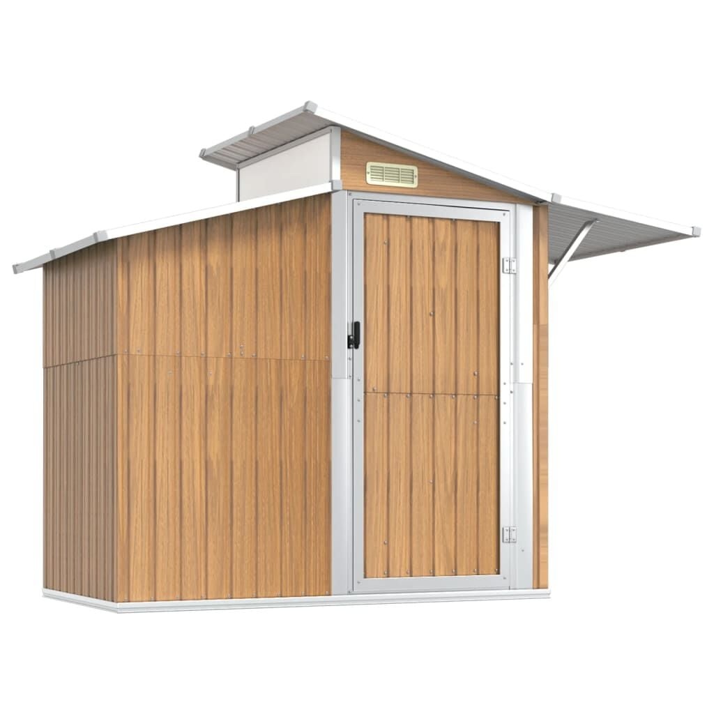vidaXL Tuinschuur 270x130x208,5 cm gegalvaniseerd staal bruin