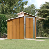 vidaXL Tuinschuur 270x130x208,5 cm gegalvaniseerd staal bruin