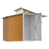 vidaXL Tuinschuur 270x130x208,5 cm gegalvaniseerd staal bruin