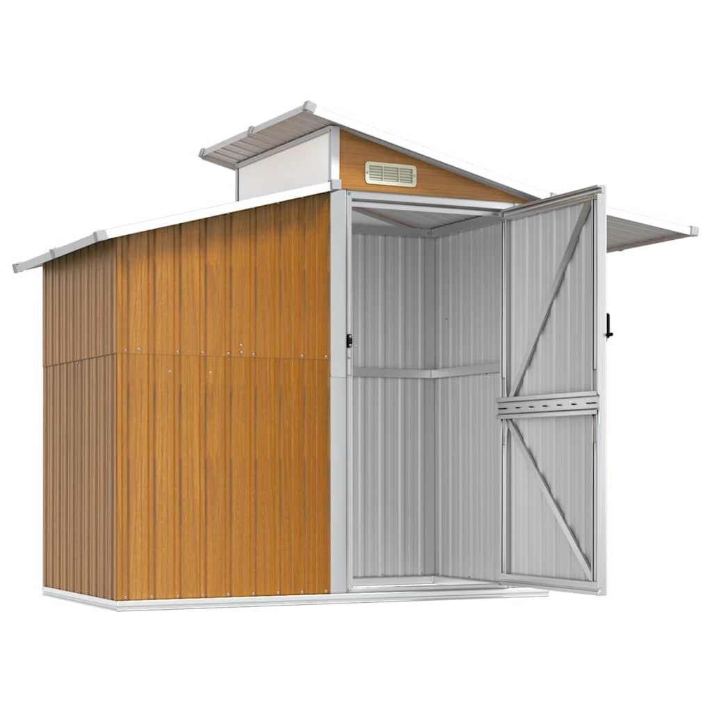vidaXL Tuinschuur 270x130x208,5 cm gegalvaniseerd staal bruin