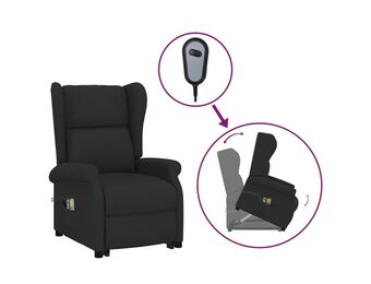 vidaXL Sta-op-massagestoel stof zwart