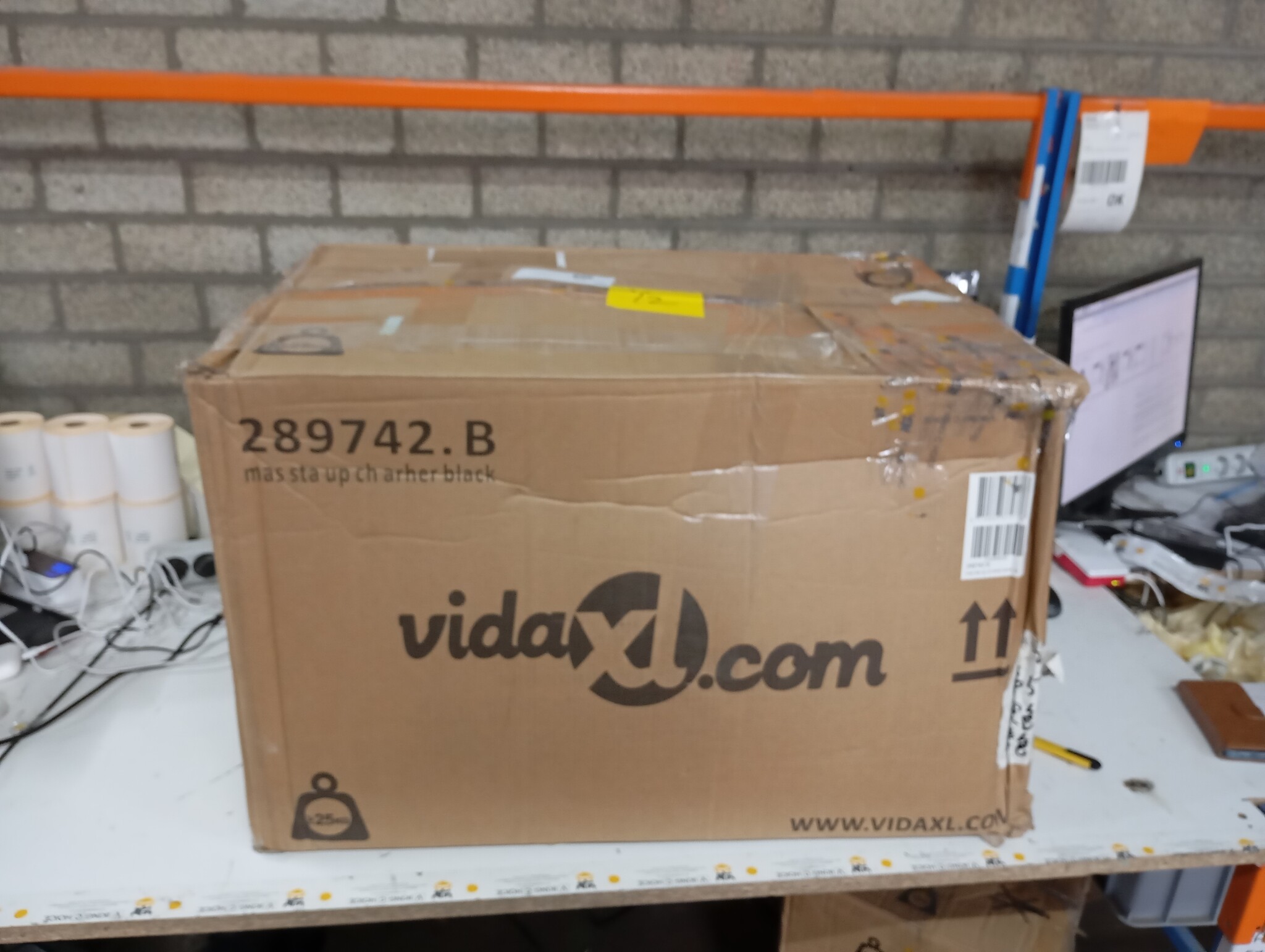vidaXL Sta-op-massagestoel stof zwart
