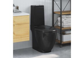 Zwart Keramiek Toilet met Achterafvoer - 35% Korting
