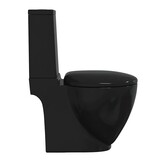 vidaXL Toilet met afvoer achter keramiek zwart