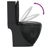 vidaXL Toilet met afvoer achter keramiek zwart