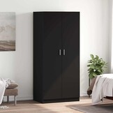 vidaXL Kledingkast 80x52x180 cm bewerkt hout zwart