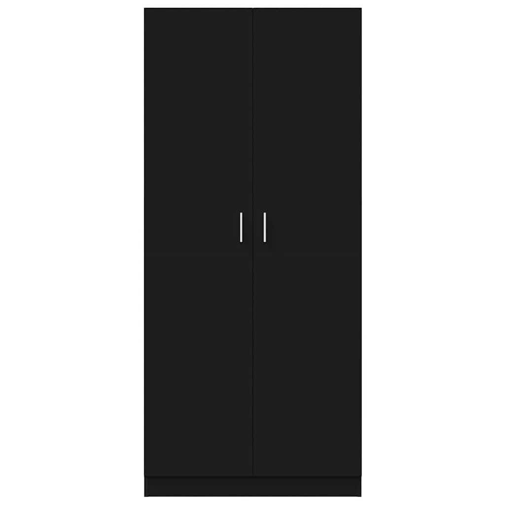 vidaXL Kledingkast 80x52x180 cm bewerkt hout zwart