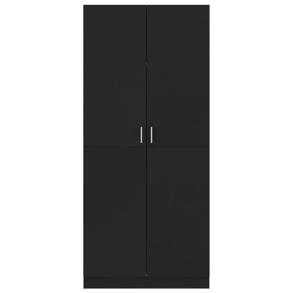 vidaXL Kledingkast 80x52x180 cm bewerkt hout zwart