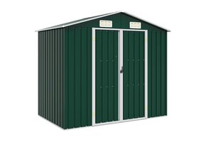 vidaXL Tuinschuur Groen - Gegalvaniseerd Staal - 60% Korting!