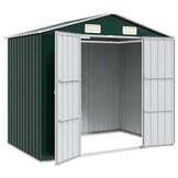 vidaXL Tuinschuur 205x129x183 cm gegalvaniseerd staal groen