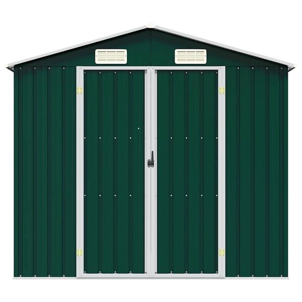 vidaXL Tuinschuur 205x129x183 cm gegalvaniseerd staal groen
